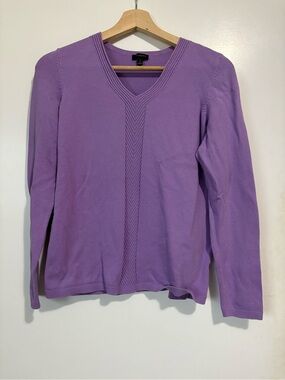 Talbots Purple V-Neck Knit Top